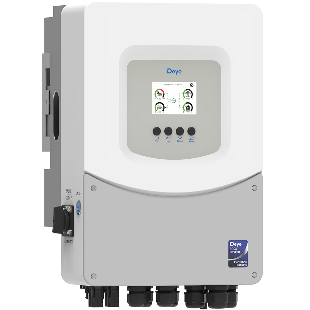 Гібридний інвертор (hybrid) Deye SUN-5K-SG06LP1-EU-BM2 WI-FI, 5кВт, однофазний (2MPPT 150-425В/120А), Parallel, IP65, 310×460×218мм, 15.6кг
