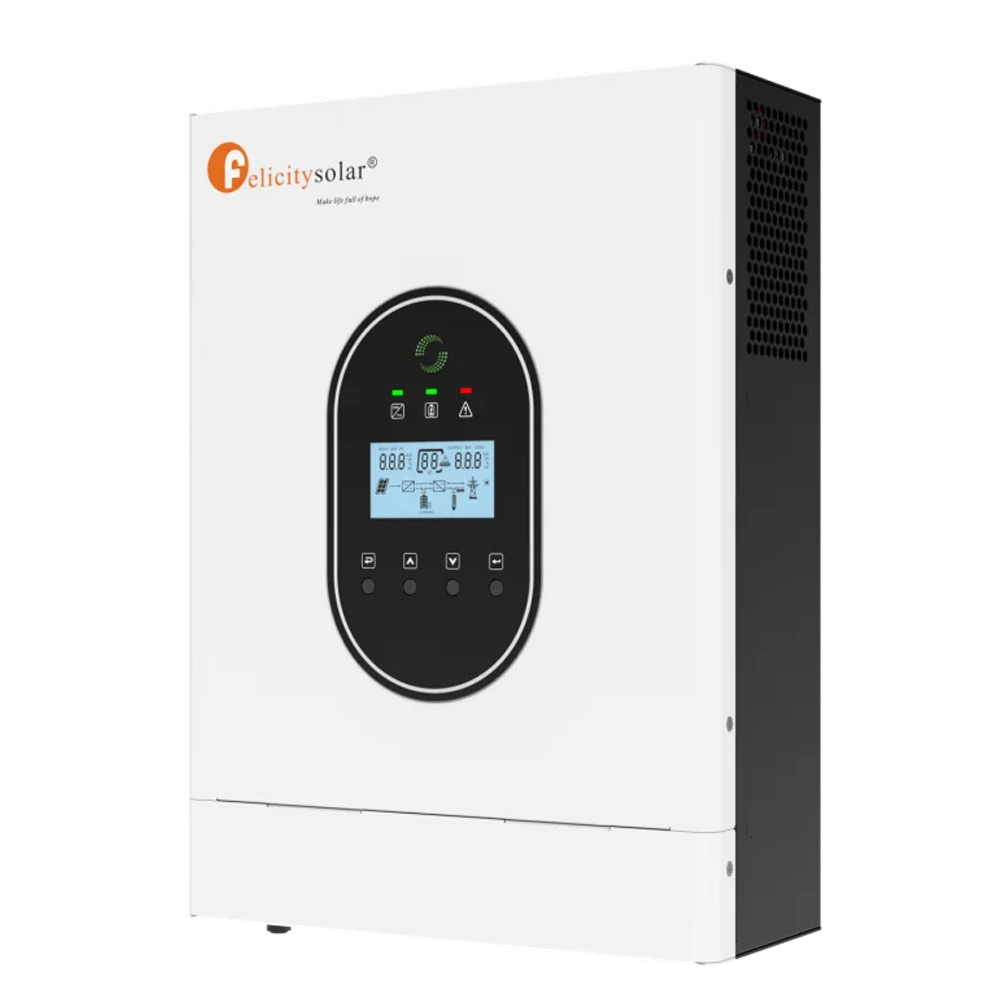 Гібридний інвертор Felicity IVCM1012PRO. 1000VA/1000W. 12V. AC 90-280V. MPPT 15-90V. PV 800W. Charge 80A. Pure Sine. RS485. 340x248x107мм. 5.5кг