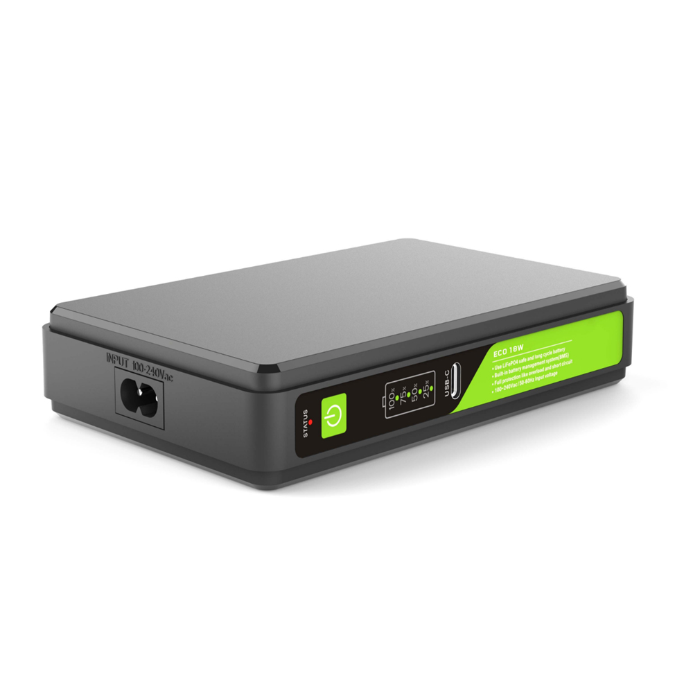 ДБЖ для роутера CEKO DC18POE8LF, LiFePo4 8000mAh, Output: USB-С-5V/2A, DC-5V/9V/12V, POE-24V-0.4A/0.2A, 160х105х31.5мм, 0,4кг.